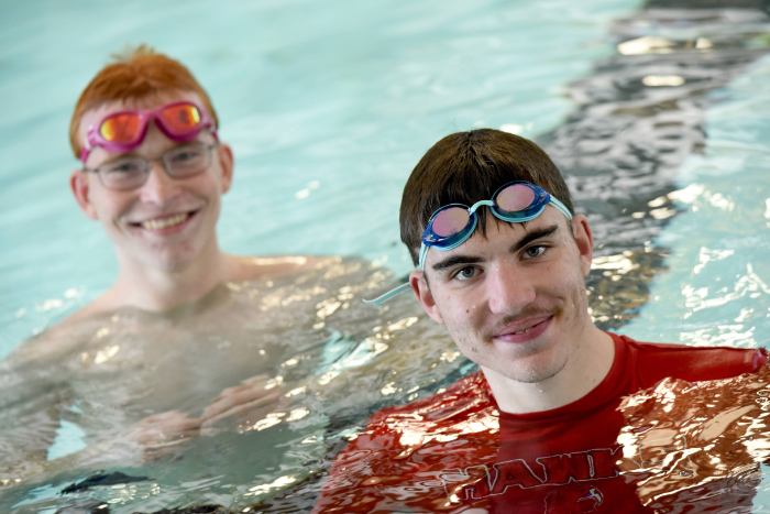 Aquatics center interior during programs